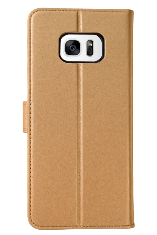 Samsung Galaxy S7 Edge Trend S Plus Kapaklı Kılıf - Gold