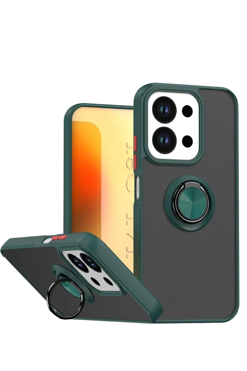Xiaomi Redmi 15C 4G Montreal Yüzüklü Silikon Kapak - Yeşil