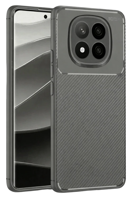 Xiaomi Redmi Note 14 Pro Plus Kılıf Auto Focus Karbon Kapak - Gri