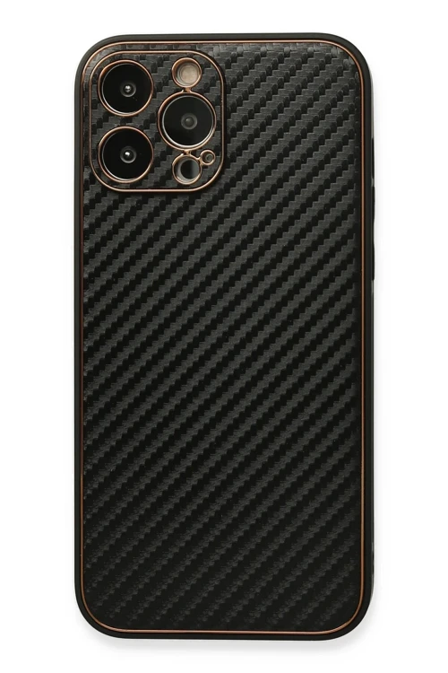 Apple iPhone 13 Pro Max Kılıf Coco Karbon Silikon - Siyah
