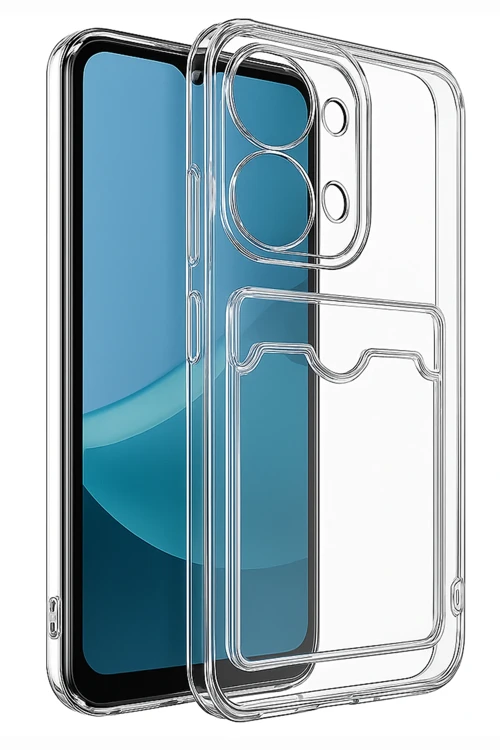 Xiaomi Redmi 15C 4G Kılıf Kart Şeffaf Silikon - Şeffaf