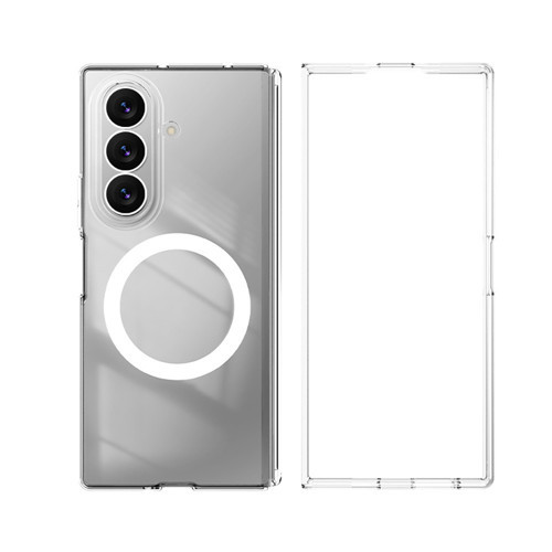 Galaxy Z Fold 7 Uyumlu Kılıf M-Safe Şarj Özellikli Transparan Sert Pc Pita Kapak Şeffaf