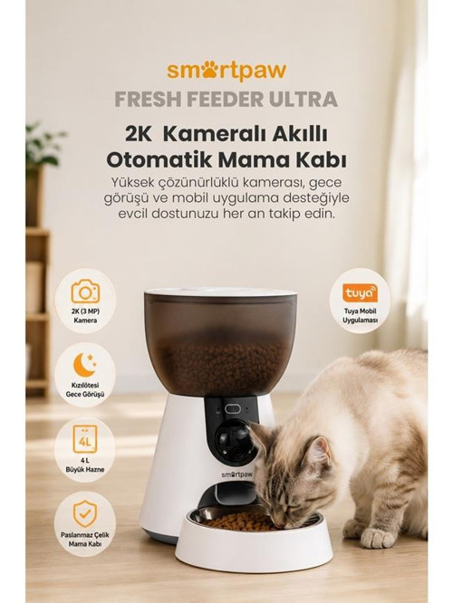 Fresh Feeder Ultra Kameralı Akıllı Otomatik Mama Kabı (Distribütör Garantili)