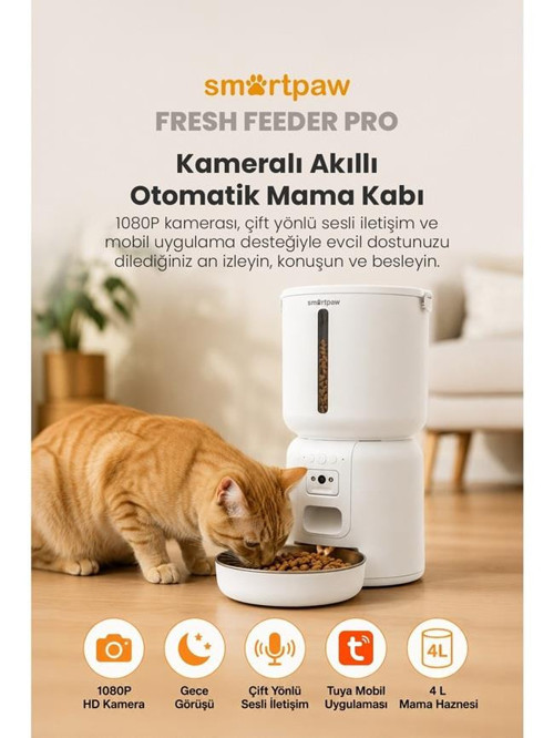 Fresh Feeder Pro Kameralı Akıllı Otomatik Mama Kabı (Distribütör Garantili)