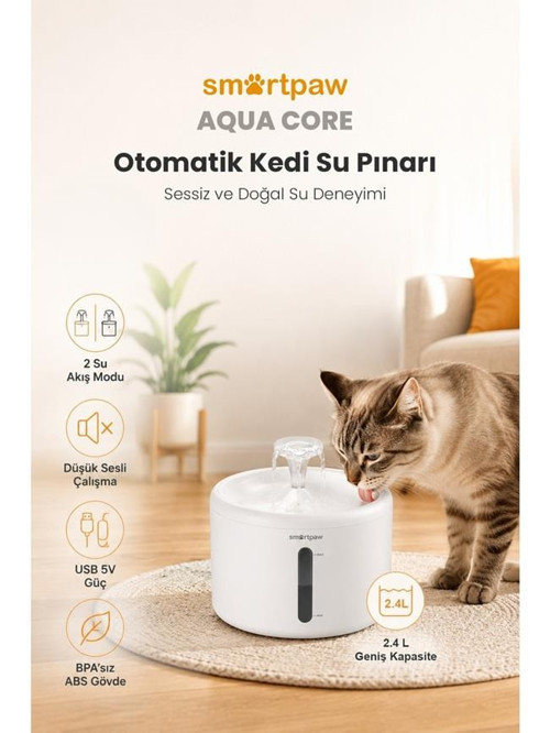 Aqua Core Kedi Su Pınarı (Distribütör Garantili)