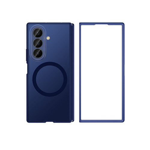 Galaxy Z Fold 7 Uyumlu Kılıf M-Safe Şarj Özellikli Arkası Mat Sert Pc Vena Kapak Lacivert
