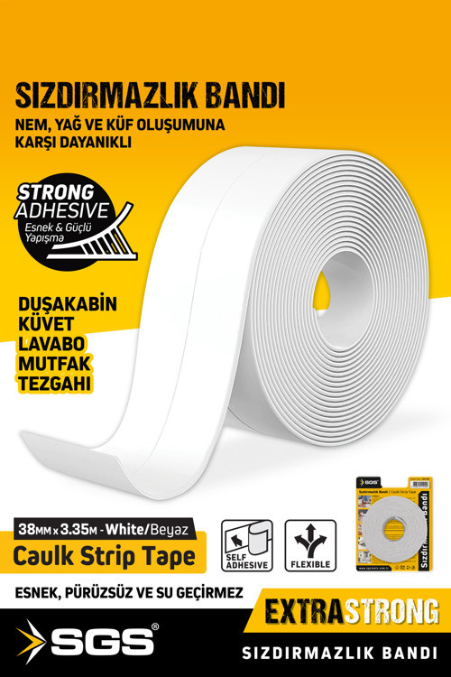 1241 Küf Tutmaz Duşakabin Küvet Lavabo Su Sızdırmazlık Bandı 38mm x 3.35m