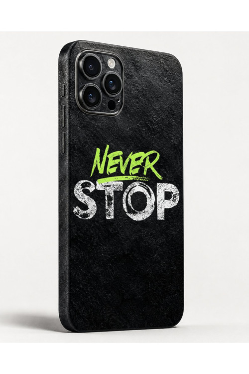Neon Never Stop Siyah — Tüm Telefon Modellerine Uyumlu Kaplama- Sipariş Sonrası Marka ve Modelinizi İletiniz