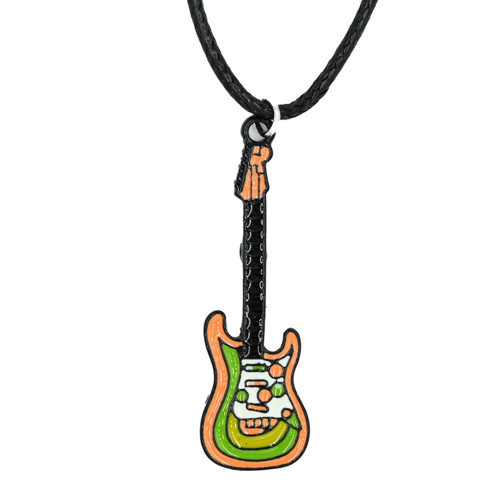 Renkli Gitar Şeklinde Rock Temalı Kolye