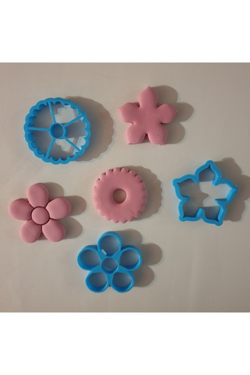 3'lü Çiçek Set Kurabiye Kalıbı 84x80x12 Mm