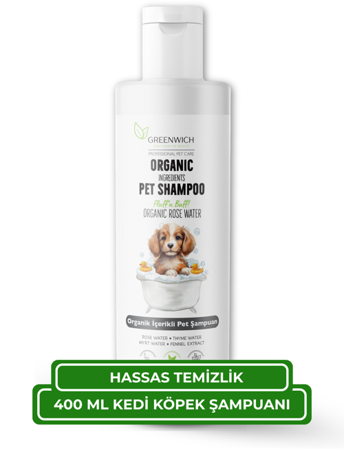 Kedi ve Köpek Şampuanı 400 ml – Doğal İçerikli Vegan Şampuan | Günlük Tüy Bakımı, Nazik Temizlik ve Ekonomik Boy