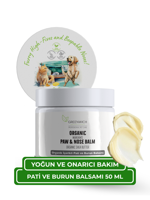 Kedi ve Köpek Pati ve Burun Balmı 50 ml – %86,90 Organik İçerikli Vegan Bakım Balmı | Günlük Nem Desteği ve Yoğun Pati Bakımı
