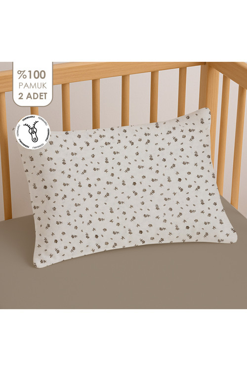 %100 Pamuklu Fermuarlı Bebek Yastık Kılıfı | 35x45 ( 2 Adet )