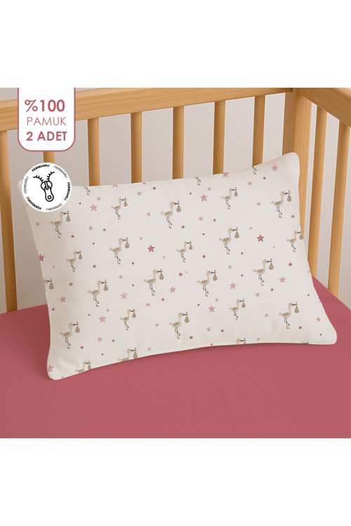%100 Pamuklu Fermuarlı Bebek Yastık Kılıfı | 35x45 ( 2 Adet )