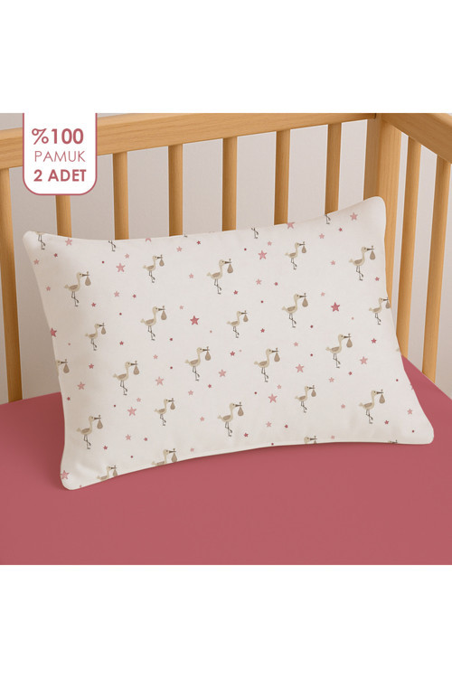 %100 Pamuklu Bebek Yastık Kılıfı 35x45 ( 2 Adet )