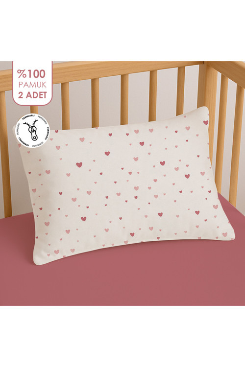 %100 Pamuklu Fermuarlı Bebek Yastık Kılıfı | 35x45 ( 2 Adet )