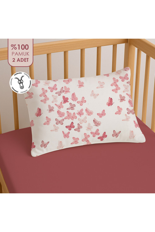 %100 Pamuklu Fermuarlı Bebek Yastık Kılıfı | 35x45 ( 2 Adet )