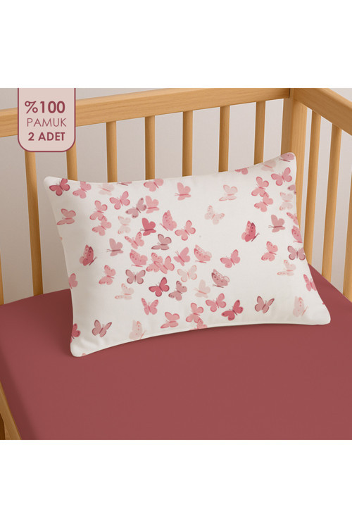 %100 Pamuklu Bebek Yastık Kılıfı | 35x45 ( 2 Adet )