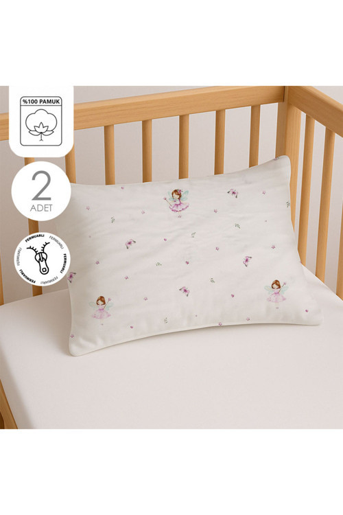 %100 Pamuklu Fermuarlı Bebek Yastık Kılıfı | 35x45 ( 2 Adet )