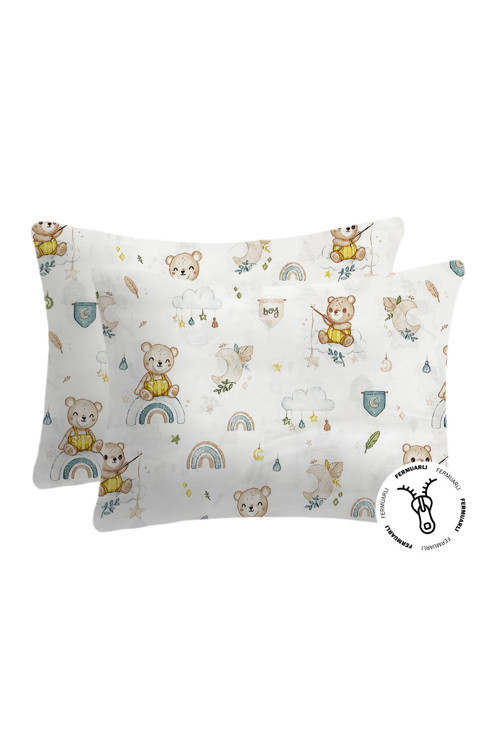 %100 Pamuklu Fermuarlı Bebek Yastık Kılıfı | 35x45 ( 2 Adet )