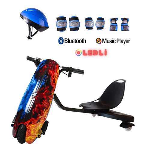 Drift Car Elektrikli Kaykay Bluetooth Dirift Kar Hoverboard Scooter + Koruma Ekipmanı D10