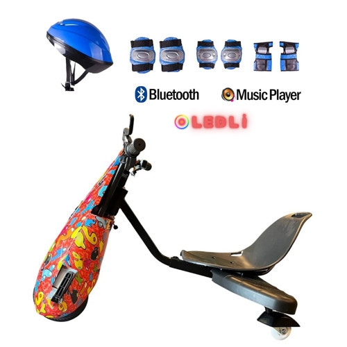 Drift Car Elektrikli Kaykay Bluetooth Dirift Kar Hoverboard Scooter + Koruma Ekipmanı D28