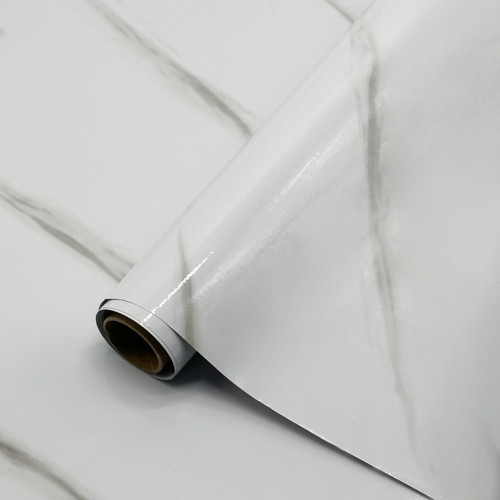 Yapışkanlı Kaplama Folyosu Beyaz Mermer 120 Cm x 10 Metre