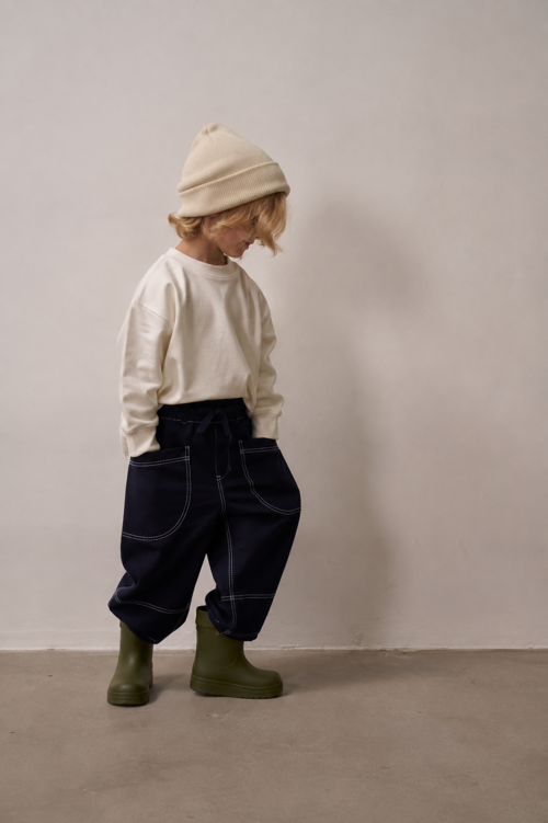 Cep Detaylı Unisex Kot Pantolon