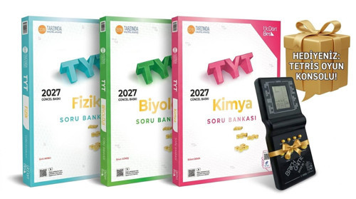 ÜÇ DÖRT BEŞ YAYINCILIK, 2027 TYT FİZİK KİMYA BİYOLOJİ KONU ÖZETLİ SORU BANKASI SETİ 3 KİTAP, BRİCK GAME TETRİS HEDİYELİ