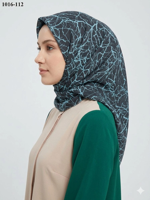 Cool Desenli Dimi Pamuk Eşarp 1016-112