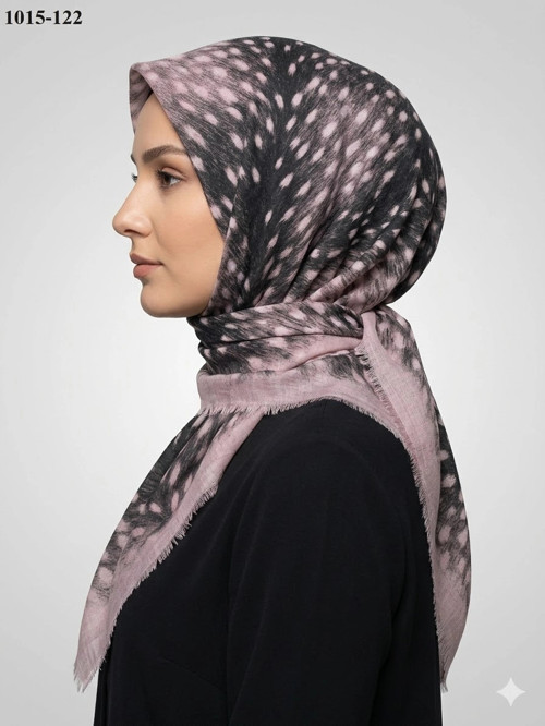 Cool Desenli Flamlı Pamuk Eşarp 1015-122