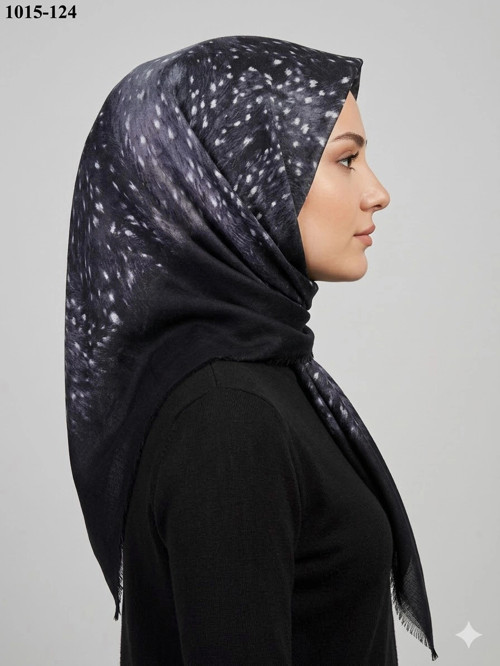 Cool Desenli Flamlı Pamuk Eşarp 1015-124