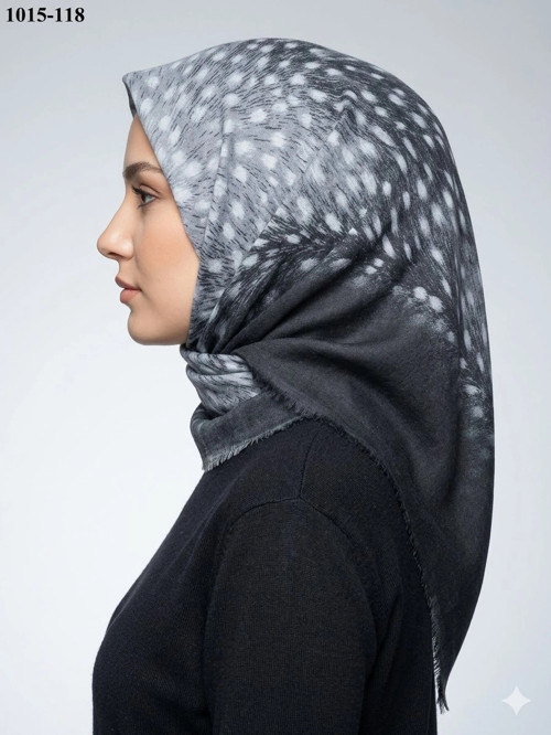 Cool Desenli Flamlı Pamuk Eşarp 1015-118