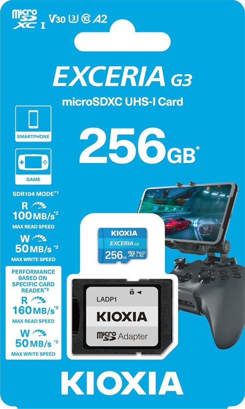 Exceria G3 256 GB Micro Sdxc Hafıza Kartı U3 V30 A2 160/50MB/SN (Sd Adaptörlü)