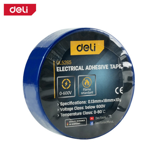 DELI Elektrik Yalıtım Bandı 0.13mm 18mm 10m Mavi İzolasyon Bandı