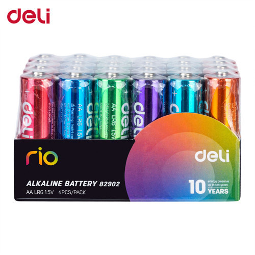 DELI Alkalin Pil AA/LR6 4’lü Paket – Uzun Ömürlü, 10 Yıl Enerji Koruma, Cıva İçermez.