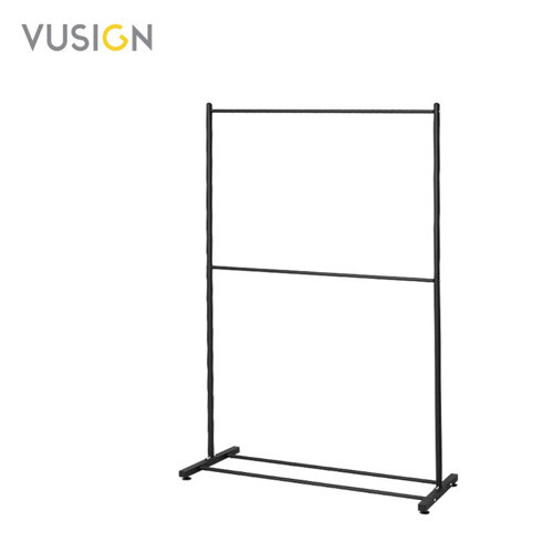 VUSIGN 2 Katlı Karbon Çelik Elbise Askısı Metal Kıyafet Askılığı 100x160 cm Ahşap Rengi