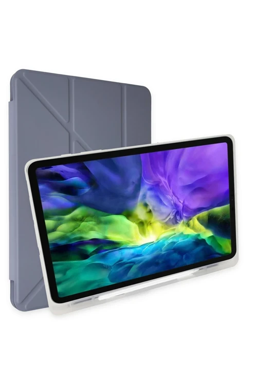 Apple iPad Pro 12.9 (2021) Kılıf Kalemlikli Mars Tablet Kılıfı - Lavender