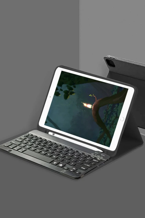 Apple iPad Pro 12.9 (2022) Kılıf KC01 Smart Klavyeli Tablet Kılıfı - Siyah