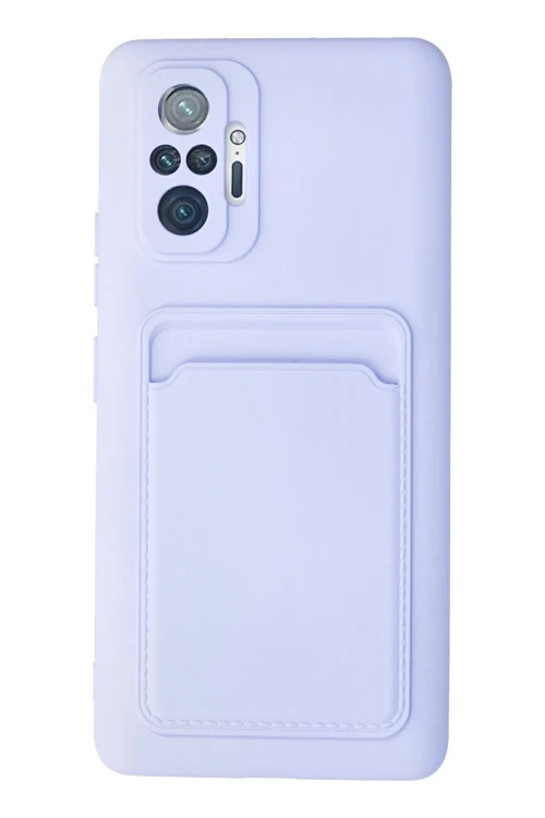 Xiaomi Redmi Note 10 Pro Kılıf Kelvin Kartvizitli Silikon - Lila