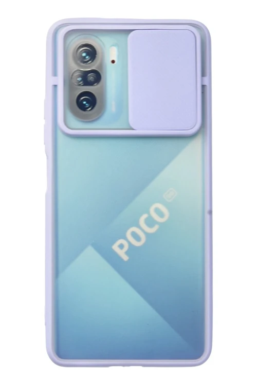 Xiaomi Poco F3 Kılıf Palm Buzlu Kamera Sürgülü Silikon - Lila