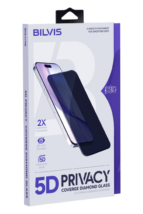 Apple iPhone 17 Pro Bilvis 5D Privacy Diamond Hayalet Cam Ekran Koruyucu