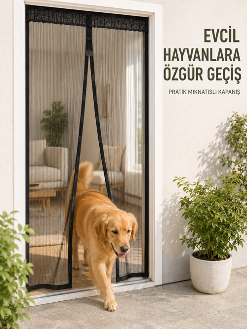 zeyta12 Mıknatıslı File Kapı Sinekliği Balkon Bahçe Teras Ve Mutfak İçin Pratik Kullanım ze