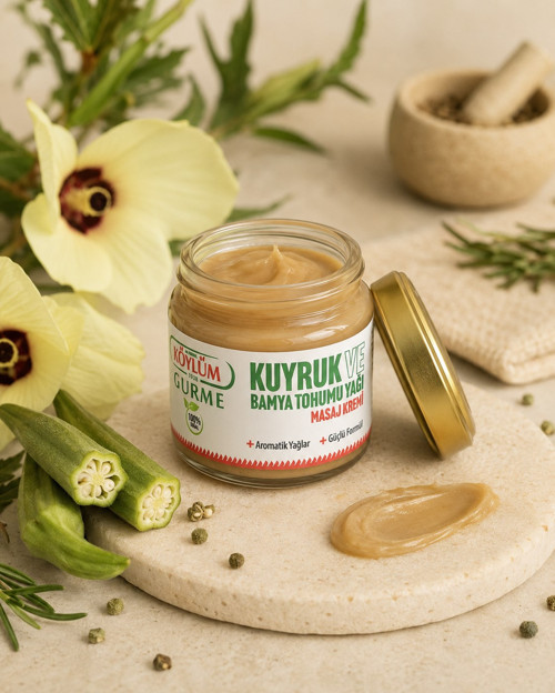 Kuyruk ve Bamya Tohumu Yağı Masaj Kremi 100 ml