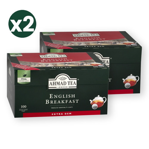 English Breakfast Demlik Poşet Çay 100'lü 320 G 2'li Ekonomik Paket – Toplam 200 Demlik Poşet