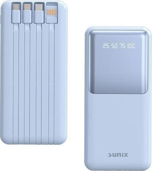 12000 Mah Dijital Göstergeli Dahili Çoklu Kablolu Taşınabilir Powerbank Mavi Pb-49