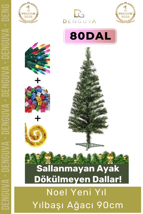 #YılbaşıAğacı Yılbaşı Çam Ağacı Sık Yapraklı Kaliteli Dekoratif Yeşil Ayaklı Yeni Yıl Noel Paket 90