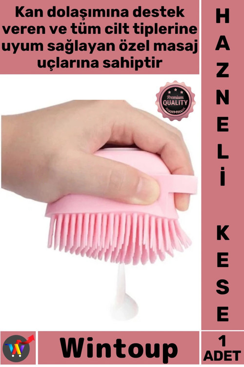 #Kese Yumuşak Silikon Masaj Etkili Banyo Duş Jeli Şampuan Pratik Çok Amaçlı Hazneli Fırça Kese