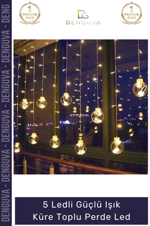 #Led Dekoratif Ambiyans Aydınlatma Modern Şık 5 LEDli Güçlü Işık Küre Toplu Perde Led
