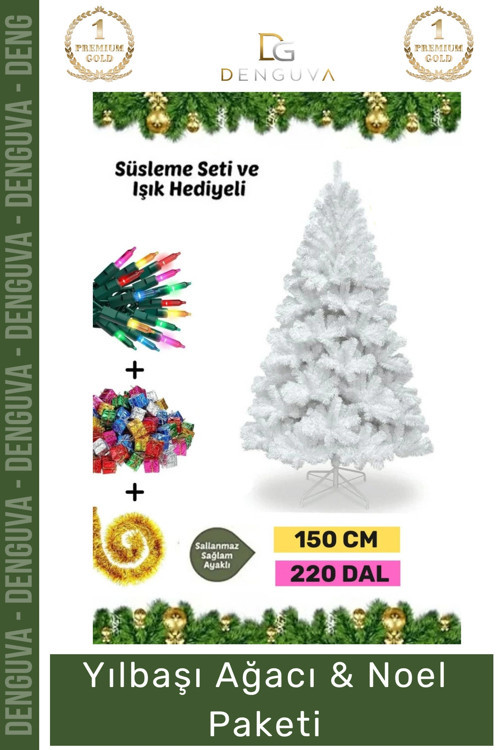 #NoelPaketi Yılbaşı Çam Ağacı Ev Ofis Dekorasyonu Kaliteli Sık Dallı Noel Paketi 150 Cm 220 Dal